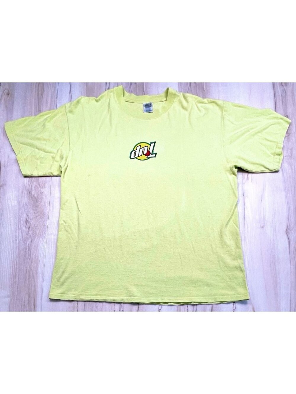 VTG Y2K Adult XL Green 7-Up Flip It Graphic S/S Logo T-SHIRT Silver Mountain